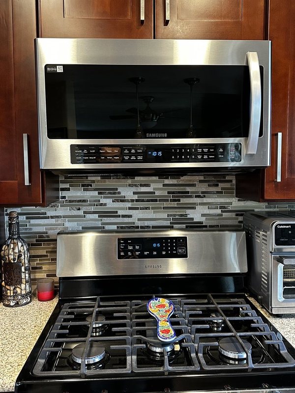 Over-the-range microwave and range installation